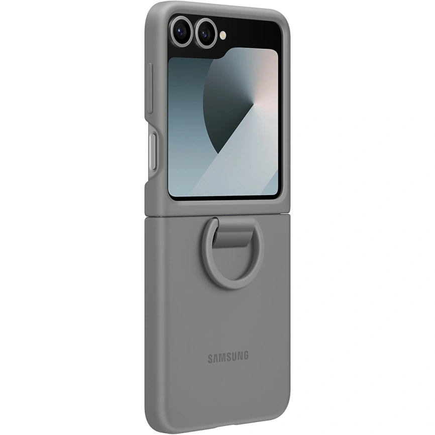 Чехол Samsung Silicone Case with Ring для Galaxy Z Flip6 Gray фото 3