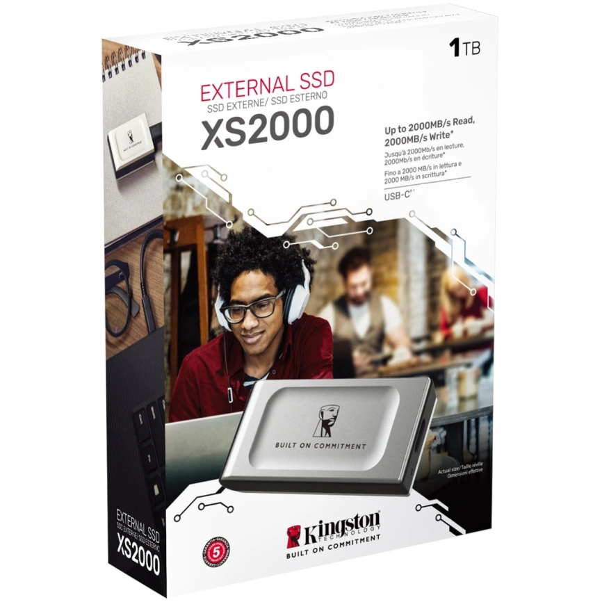 Внешний SSD накопитель Kingston XS2000 USB 3.2 Type-C 1TB Silver (SXS2000/1000GA) фото 3