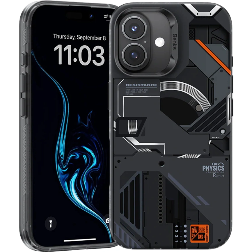 Чехол Benks Magnetic Perspective-Mecha Case with MagSafe для iPhone 16 Black фото 1
