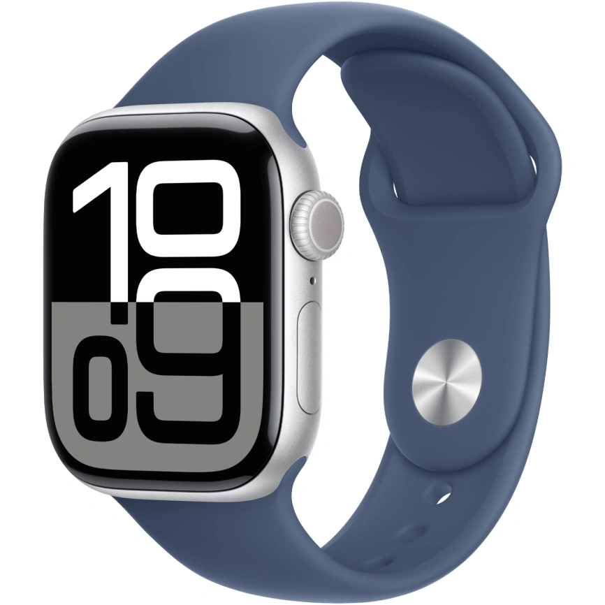 Смарт-часы Apple Watch Series 10 46mm Silver Aluminum Case with Denim Sport Band S/M фото 1