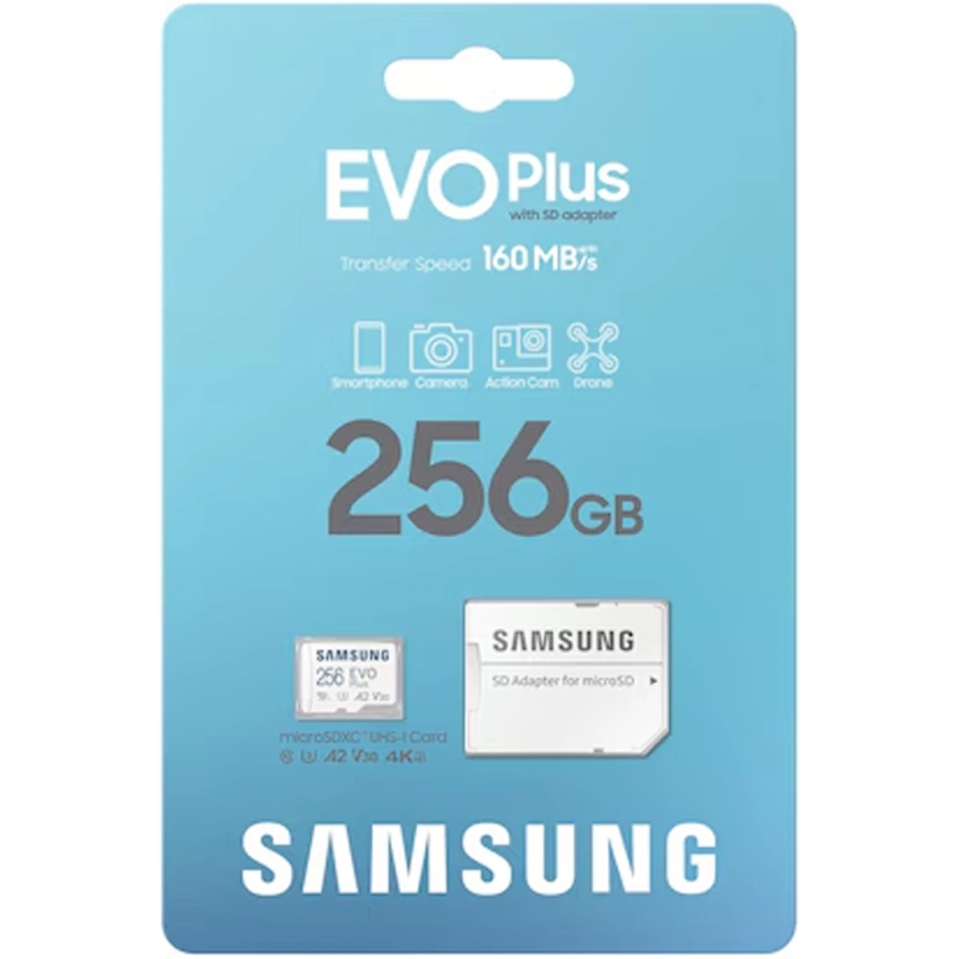 Карта памяти Samsung EVO Plus 256GB MicroSDXC Class 10/UHS-I U3 (MB-MC256SA) фото 6