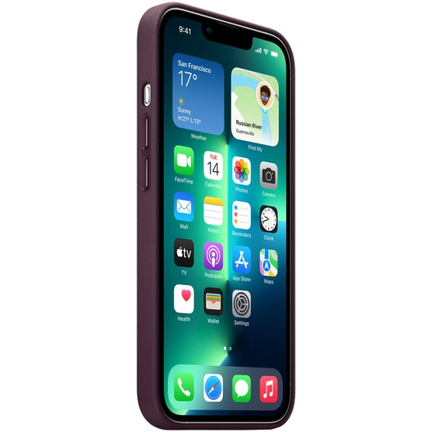 Кожаный чехол Apple MagSafe для iPhone 13 Pro Max Тёмная вишня фото 3