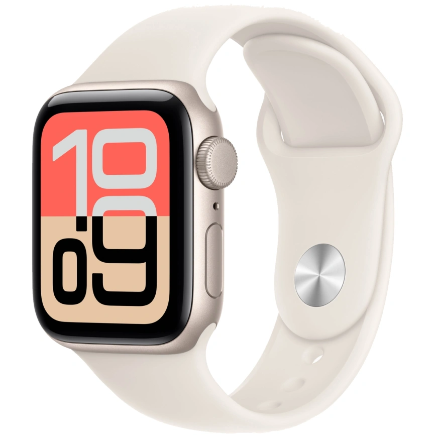 Смарт-часы Apple Watch SE (2025) 44mm Starlight Aluminum Starlight Sport Band M/L фото 1