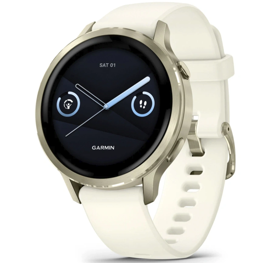 Смарт-часы Garmin Venu 4 41mm Lunar Gold Bezel With Bone Silicone Band (010-03013-00) фото 1