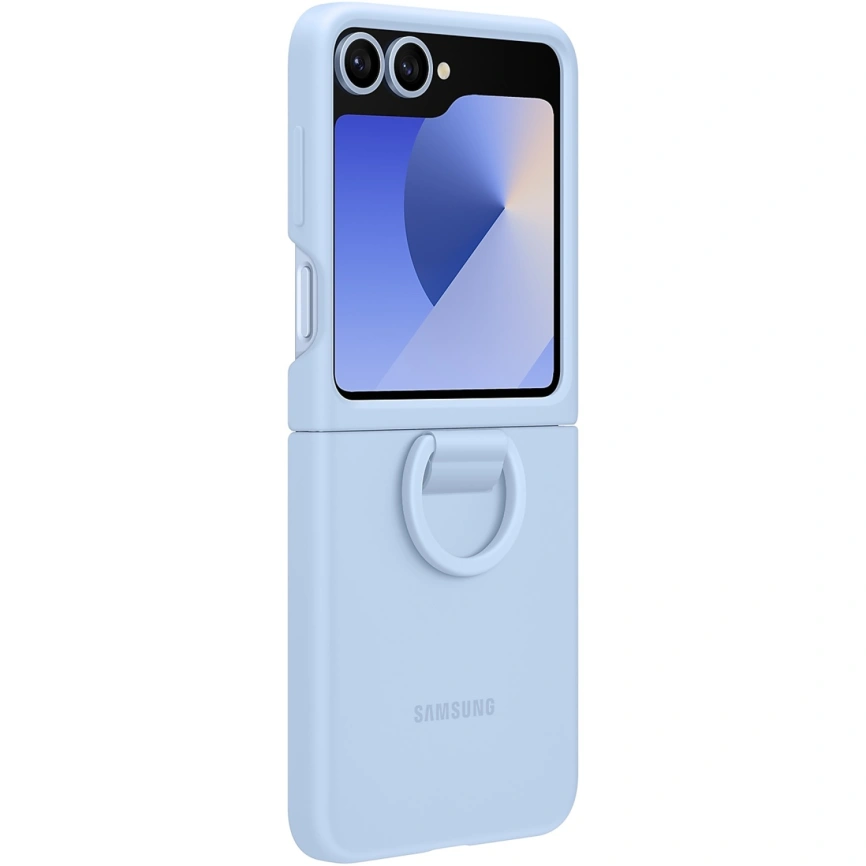 Чехол Samsung Silicone Case with Ring для Galaxy Z Flip6 Light Blue фото 3