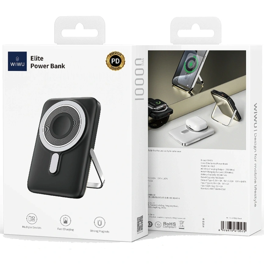 Внешний аккумулятор WiWU Elite Series Magsafe Wi-P018 10000 mAh Black фото 2