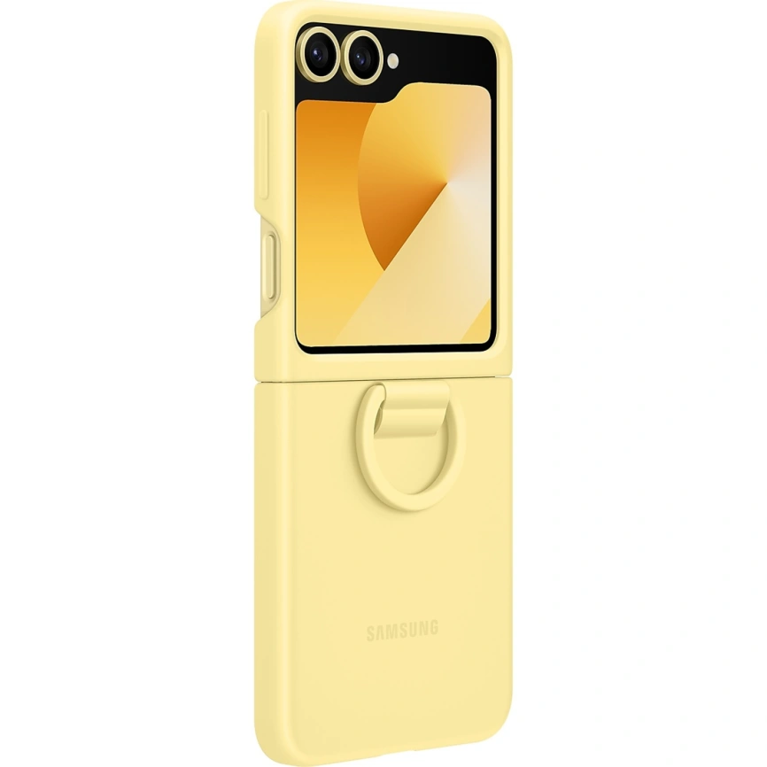 Чехол Samsung Silicone Case with Ring для Galaxy Z Flip6 Yellow фото 4