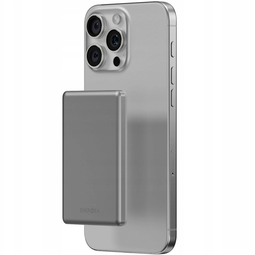 Внешний аккумулятор EnergEA Alupac Mini 5K 5000 mAh Magsafe Natural Titanium фото 3