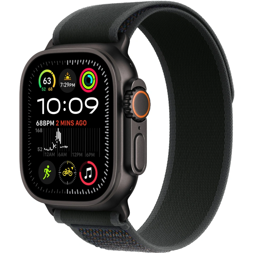 Смарт-часы Apple Watch Ultra 2 (2024) 49mm Black Titanium Case with Black Trail Loop S/M фото 1