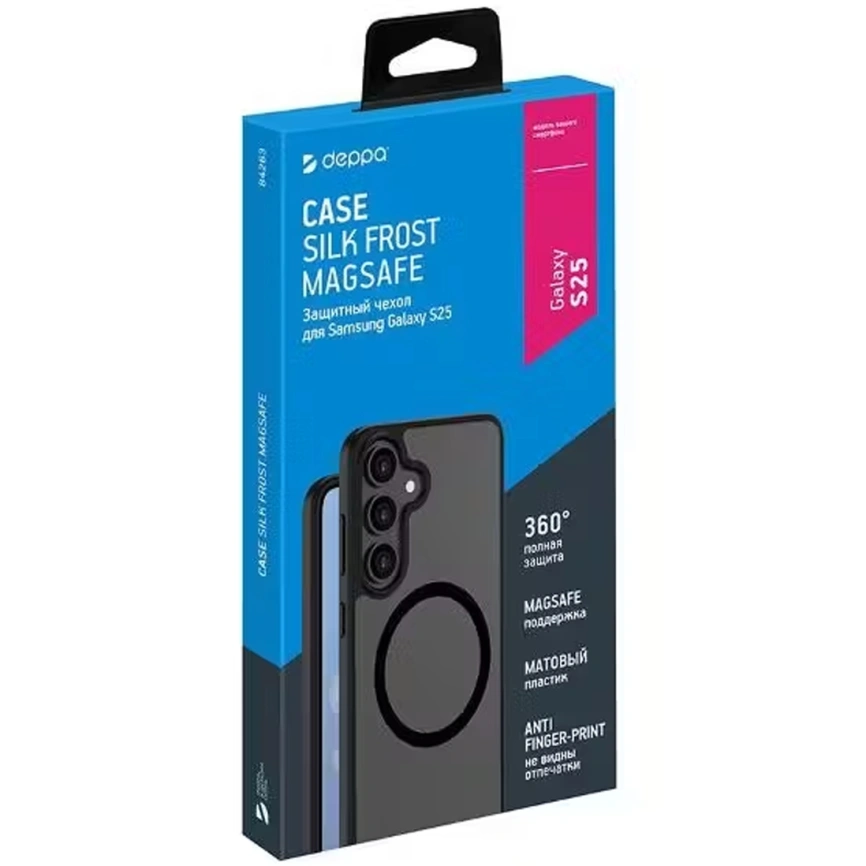 Чехол Deppa Silk Frost MagSafe для Samsung Galaxy S25 84263 Black фото 2